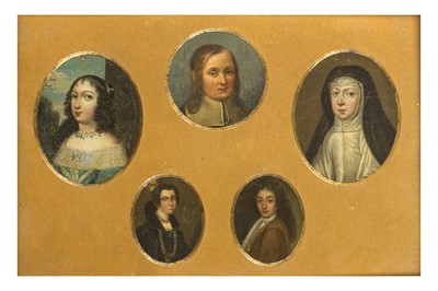 Lot 15 - A COLLECTION OF FIVE LATE 17TH/EARLY 18TH CENTURY PORTRAIT MINIATURES