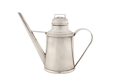 Lot 216 - A late 20th / early 21st century Italian sterling silver olive oil can or jug, Florence maker 614