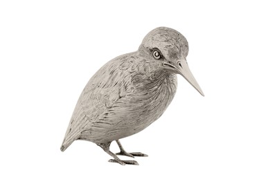 Lot 45 - An Elizabeth II sterling silver model of a kingfisher, London 1976 by Vanders