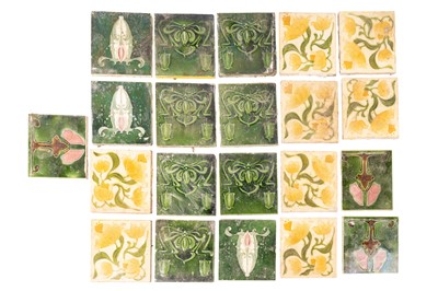 Lot 221 - A GROUP OF ART NOUVEAU TILES