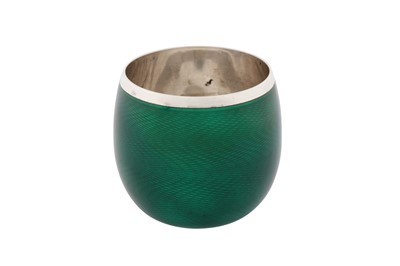 Lot 21 - An Elizabeth II contemporary sterling silver and guilloche enamel match holder, London 2011 by Simon Benney