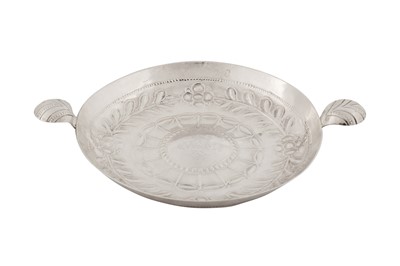 Lot 426 - A Commonwealth sterling silver sweatmeat dish or saucer, London 1656 by William Harrison (free. 1646, d. 1701)