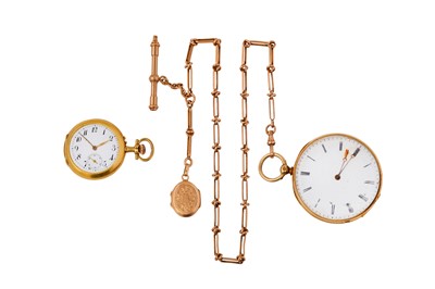 Lot 499 - TWO CONTINENTAL POCKET WATCHES - GOLD