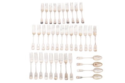 Lot 121 - A mixed selection of Victorian sterling silver and later flatware