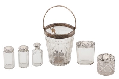 Lot 192 - An Elizabeth II sterling silver mounted cut glass ice bucket, Birmingham 1958 by Barker Brothers Silver Ltd