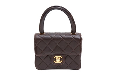 Lot 96 - Chanel Brown Micro Kelly Top Handle Flap Bag