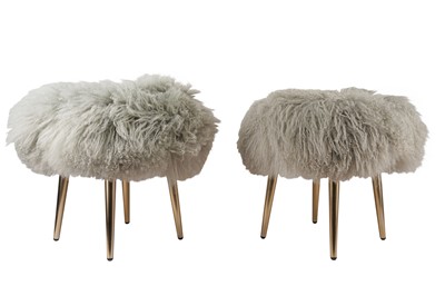 Lot 323 - A PAIR OF CONTEMPORAY MONGOLIAN WOOL STOOLS