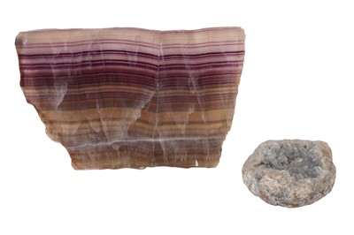 Lot 396 - A BANDED AGATE SLICE
