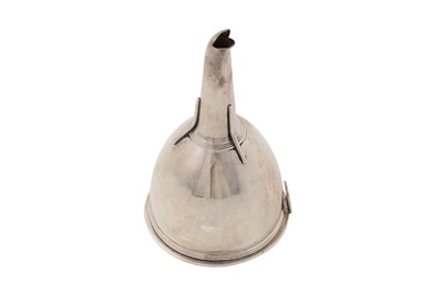 Lot 189 - A George III sterling silver wine funnel, London 1811 by Thomas Hayter