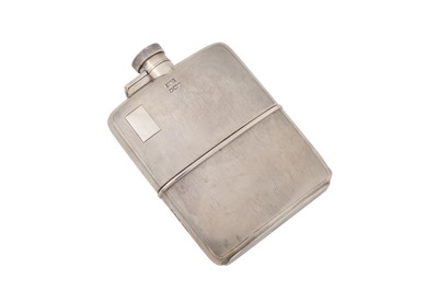 Lot 186 - A Edward VIII sterling silver spirit or hip flask, Sheffield 1936 by Brook and Son