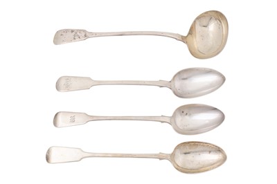 Lot 139 - A William IV sterling silver soup ladle, London 1831 by William Chawner