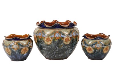 Lot 237 - THREE ROYAL DOULTON JARDINIÈRES