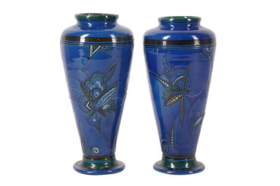 Lot 243 - A PAIR OF BRANNAM POTTERY VASES