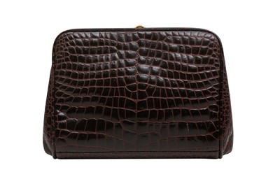 Lot 82 - Gianni Versace Brown Crocodile Medusa Clutch Bag