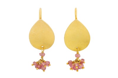 Lot 94 - A PAIR OF TOURMALINE PENDENT EARRINGS, CIRCA 2009