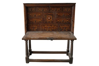 Lot 413 - AN EARLY 17TH CENTURY VARQUENO CABINET ON STAND, POSSIBLY SPANISH NETHERLANDS