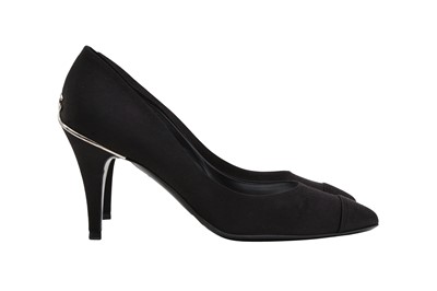 Lot 462 - Chanel Black CC Heeled Pump - Size 38.5