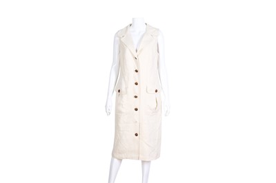 Lot 303 - Maxmara Cream Linen Shirt Dress -  Size 14