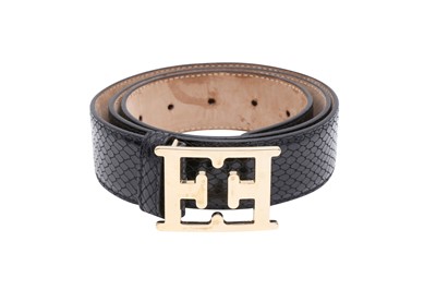 Lot 274 - λ Escada Black Lizard Logo Belt - Size 90