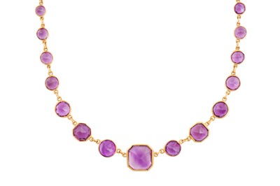 Lot 85 - AN AMETHYST RIVIÈRE NECKLACE