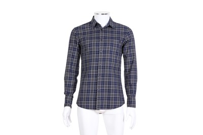 Lot 201 - Alexander McQueen Men's Navy Check Shirt - Size 46