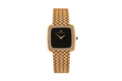 Lot 478 - BAUME & MERCIER BRACELET WATCH - 18K GOLD AND DIAMONDS