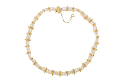 Lot 169 - A SEED PEARL MULTI-STRAND CHOKER NECKLACE