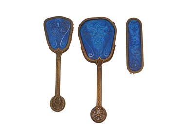 Lot 223 - A CONTINENTAL DRESSING TABLE VANITY SET, EARLY 20TH CENTURY