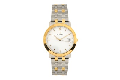 Lot 454 - ETERNA SOLO-TEMPO BRACELET WATCH - STEEL AND GOLD