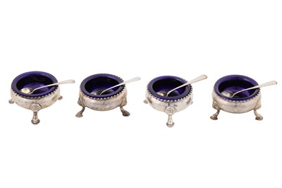 Lot 161 - A set of four Edwardian sterling silver salts, London 1909 by Holland, Aldwinckle and Slater