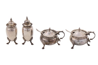 Lot 163 - A George V sterling silver cruet set, Chester 1923-24 by Jays