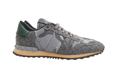 Lot 77 - Valentino Men's Grey Camo Rockstud Sneaker - Size 41