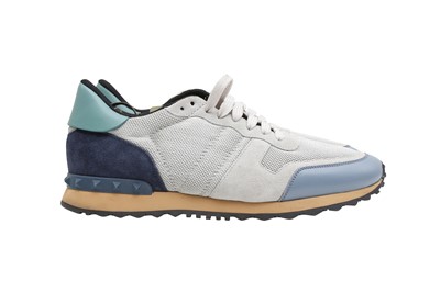 Lot 68 - Valentino Men's Grey Mesh Rockstud Sneaker - Size 41