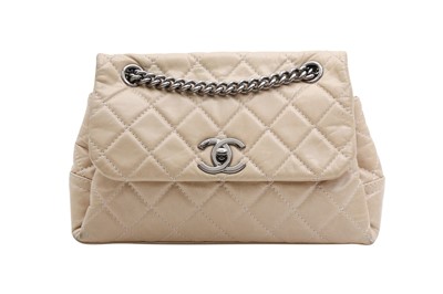 Lot 313 - Chanel Beige Accordion Flap Bag