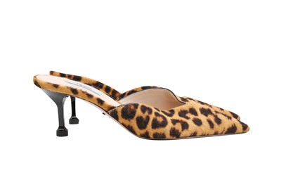 Lot 261 - Prada Leopard Print Heeled Mule - Size 37
