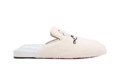 Lot 505 - Christian Louboutin White Coolito Donna Slipper - Size 38