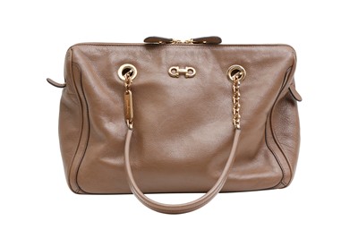 Lot 273 - Ferragamo Brown Gancini Shoulder Tote
