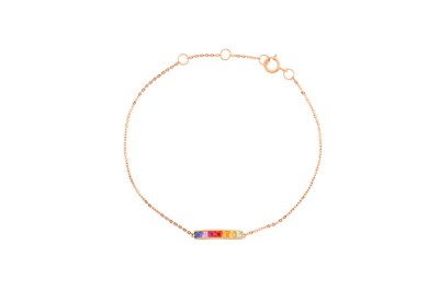 Lot 136 - A MULTI-COLOURED SAPPHIRE BRACELET