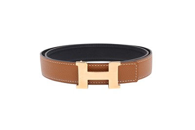Lot 350 - Hermes Tan Epsom Mini Constance Belt - Size 70