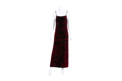 Lot 46 - Roberto Cavalli Class Wine Velvet Slip Dress - Size 44