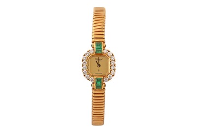 Lot 467 - CHOPARD CREATIONS BRACELET WATCH - 18K GOLD AND GEM-SET
