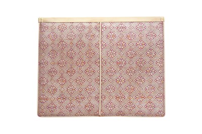 Lot 36 - Cartier Magenta Silk Brocade Evening Clutch