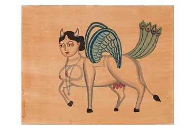 Lot 89 - A KALIGHAT PAINTING DEPICTING KAAMDU