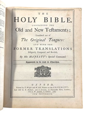 Lot 18 - Bible [English - Dr Blayney's 'Standard' Bible].