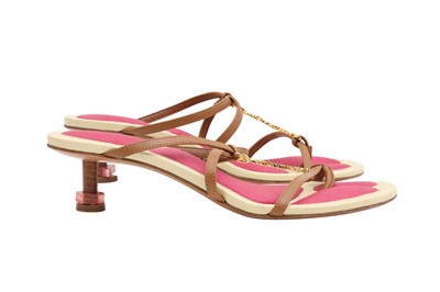 Lot 355 - Jacquemus Tan Les Sandales Basses Pralu Heeled Mule - Size 38