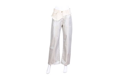 Lot 348 - Jacquemus Silver Le Raphia 'Le De Nimes Bordado' Jeans - Size 29