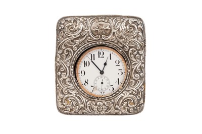 Lot 168 - An Edwardian sterling silver cased goliath pocket watch holder, Chester 1909 by Henry Matthews