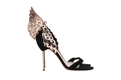 Lot 271 - Sophia Webster Black Evangeline Wing Heeled Sandal - Size 37.5