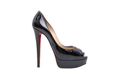 Lot 152 - Christian Louboutin Black Lady Peep Heel - Size 38