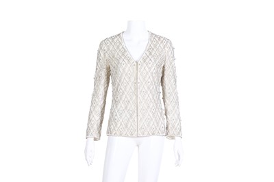 Lot 260 - Christian Dior Ivory Silk Embellished Evening Jacket